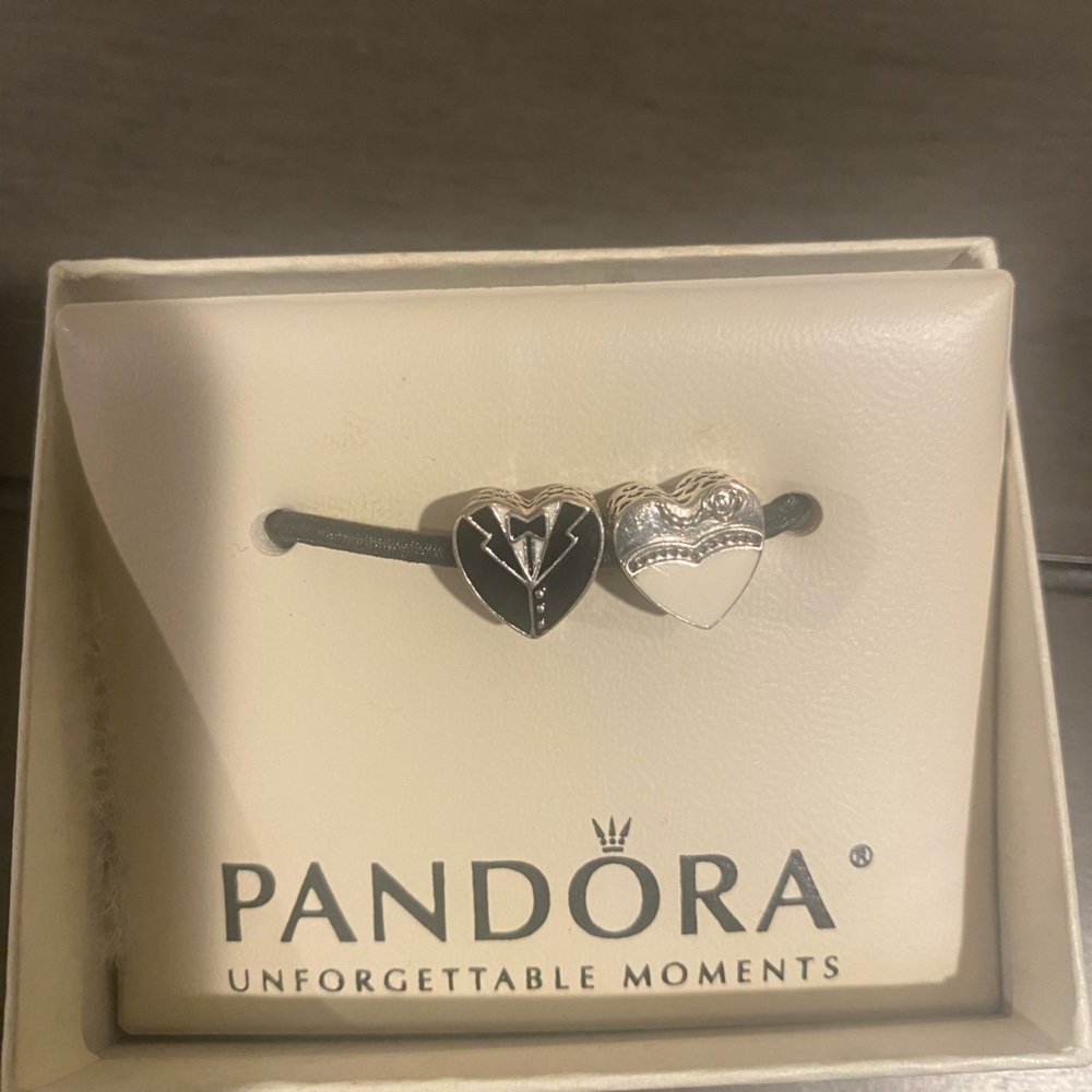 Pandora Sterling Silver OUR SPECIAL DAY Enamel Charms His Hers